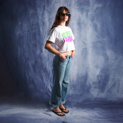 White Artificial Crop Tee